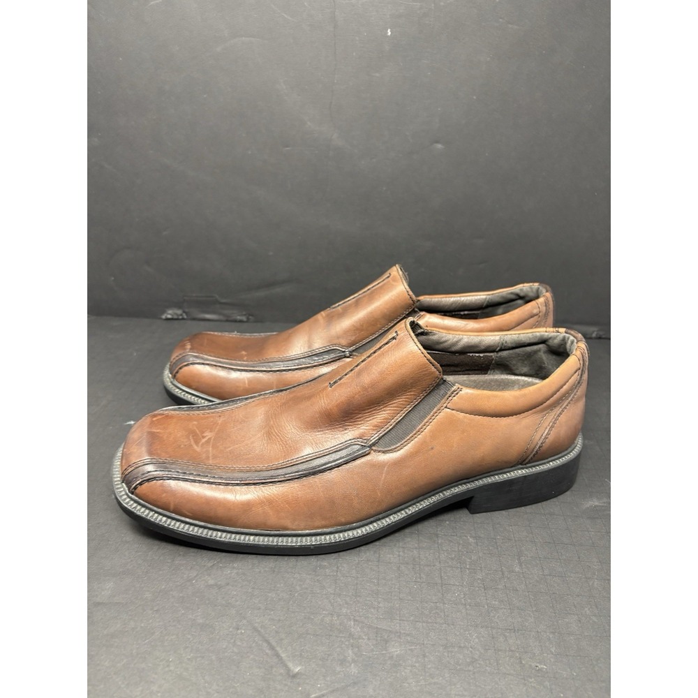 Clarks Mens Size 13M Doby Brown Leather Double Gore Slip-On Loafers Casual Shoes